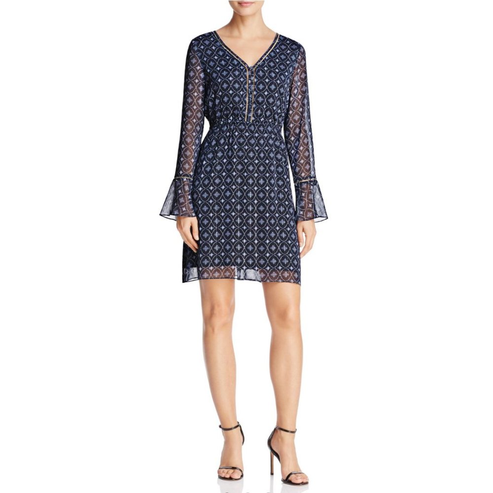 NWT Aqua Shine Fabric Tile Print Dress